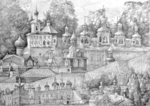 Графика. Псково-Печерский монастырь